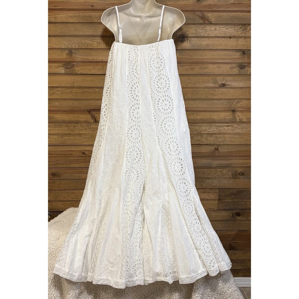 Free People Midnight Cruiser One-Piece Jumpsuit White Eyelets Lined Size XS - Picture 9 of 16